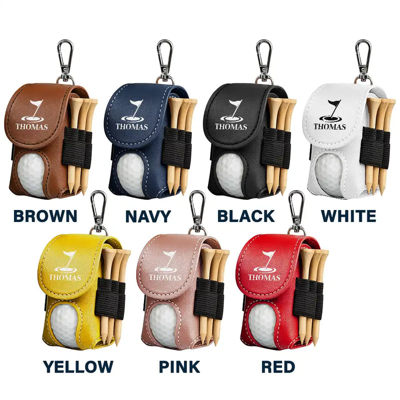 Golf,Gift For Husband,Gift For Boyfriend,Gift For Yourself,Gift For Men,Gift For Grandpa,Gift For Father,Sport Dad,Dad's Hobby - Life Is Full Of Choices - Personalized Leather Golf Ball Holder