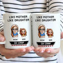 Gift For Daughter,Dad,Daughters,Mom,Sons,Gift For Son,Funny - Like Mother Father Like Daughter Son Oh Crap Pixel Art - Personalized Mug