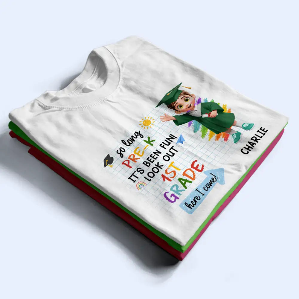 Graduation,Back To School,Gift For Kids,Gift For Grandkids,Gift For Daughter,Gift For Son,Top Market,Non-Eng,Vector,Adorable - Little Grad Ready For A New Adventure - Personalized T Shirt