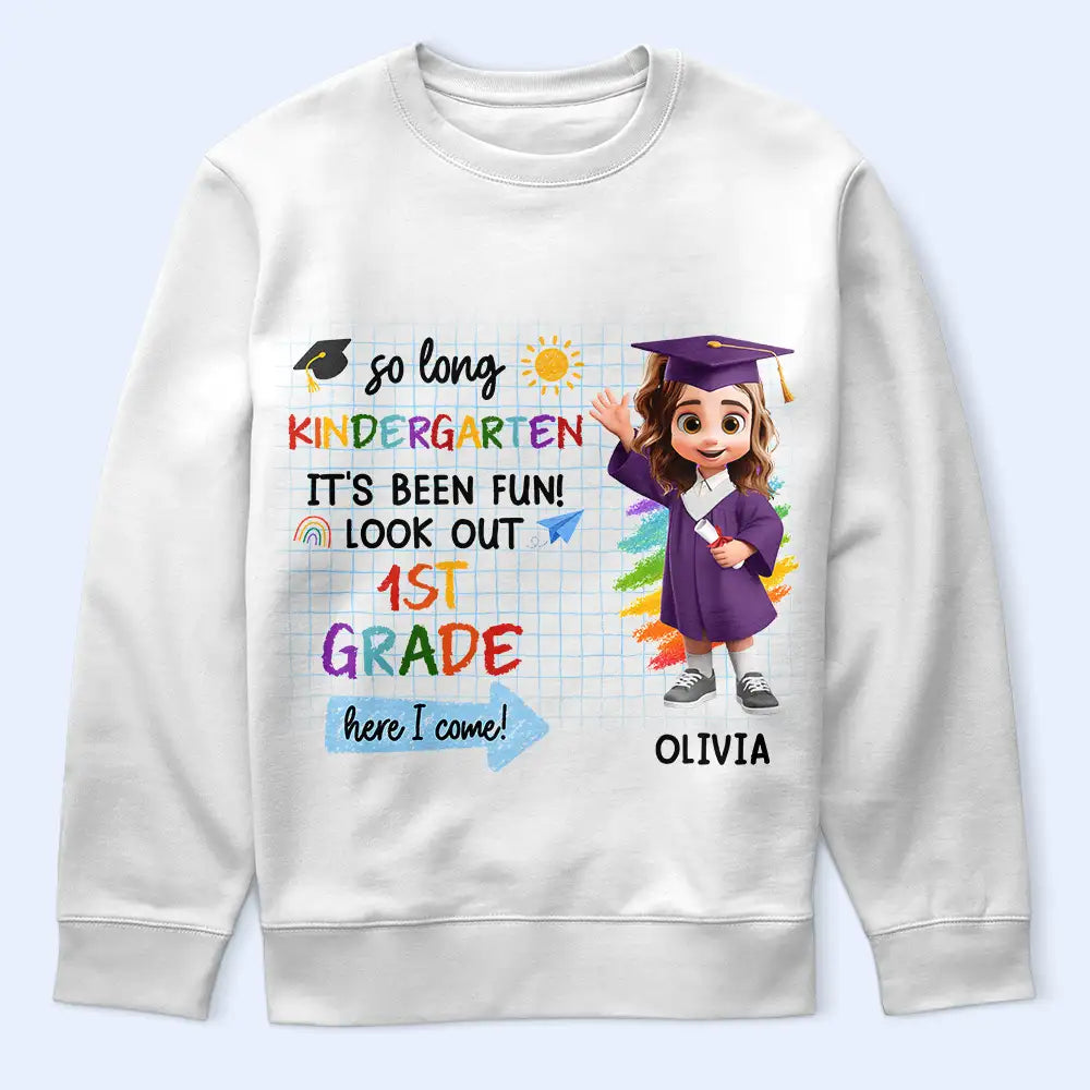 Graduation,Back To School,Gift For Kids,Gift For Grandkids,Gift For Daughter,Gift For Son,Top Market,Non-Eng,Vector,Adorable - Little Grad Ready For A New Adventure - Personalized T Shirt