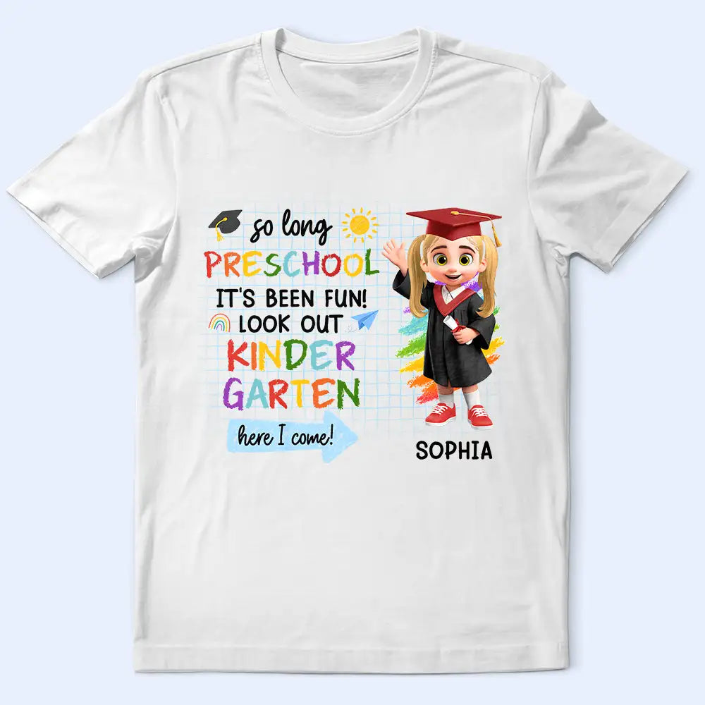 Graduation,Back To School,Gift For Kids,Gift For Grandkids,Gift For Daughter,Gift For Son,Top Market,Non-Eng,Vector,Adorable - Little Grad Ready For A New Adventure - Personalized T Shirt