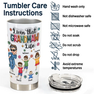 Gift For Grandma,Love,Gift For Mother - Living That Grandma Life - 3D Inflated Effect Printed Tumbler, Personalized Tumbler

