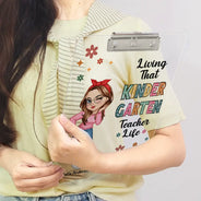 Teacher,Funny - Living That School Teacher Life - Personalized Acrylic Clipboard