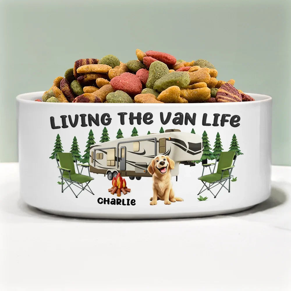 Living The Van Life - Personalized Pet Bowl