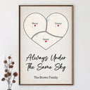 Family,Gift For Father,Gift For Mother,Gift For Son,Gift For Daughter,Long Distance,Love,Gift For Grandma,Gift For Grandpa - Location Map Miles Apart But Close At Heart - Personalized Poster