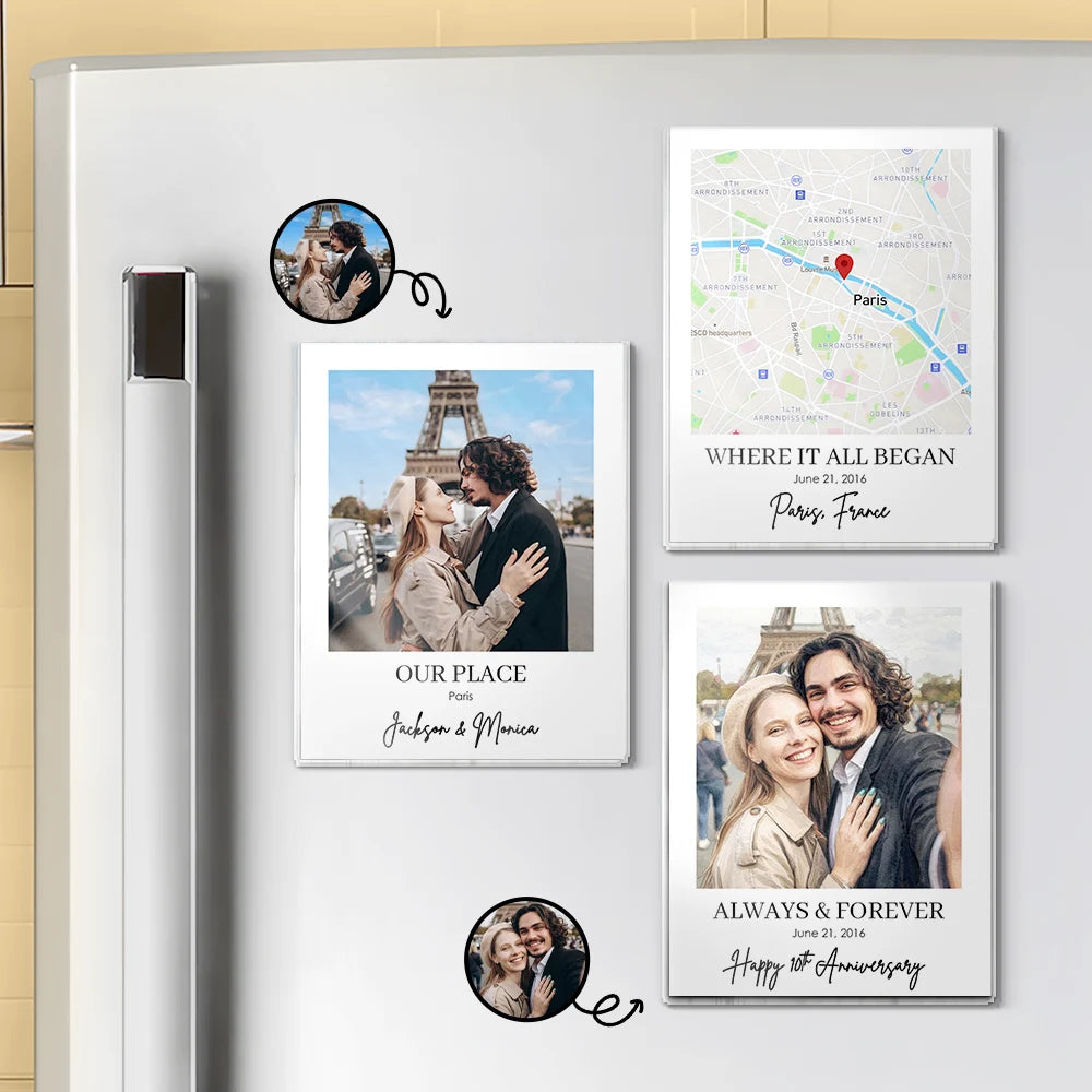 Summer, Gift For Couples, Travel, Romantic, Location Map - Location Map Travel Keepsake For Family And Friends - Personalized Acrylic Magnet