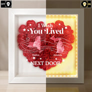 Long Distance,Gift For Mother,Mom,Children - Long Distance State The Miles Don't Matte - Personalized LED Light Flower Shadow Box