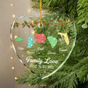 Christmas,Long Distance,Cozy,Family,Icon - Long Distance Family Love Knows No Distance Crystal Effect - Personalized Glass Ornament