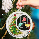 Christmas,Long Distance,Cozy,Family,Icon - Long Distance Family Love Knows No Distance Crystal Effect Countries Version - Personalized Custom Shaped Acrylic Ornament