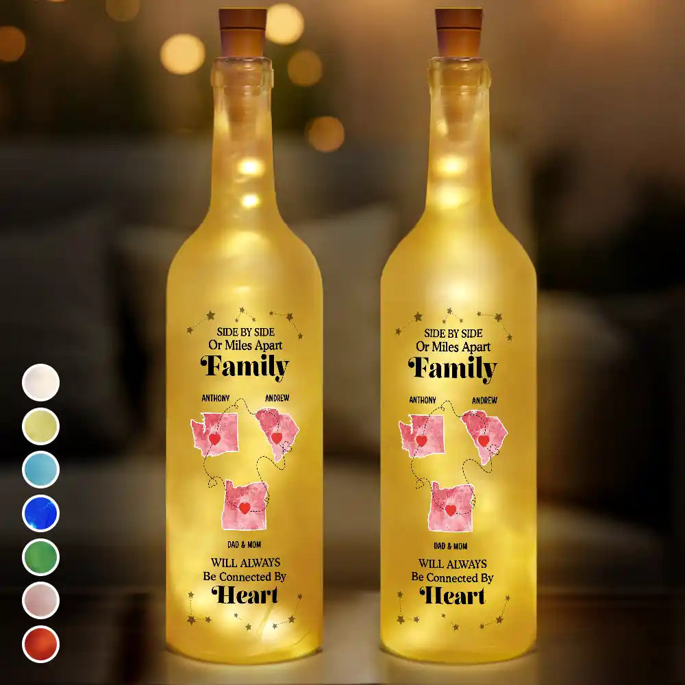 Christmas,Long Distance,Cozy,Family,Icon - Long Distance When You Are Family The Miles Do Not Matter - Personalized Bottle Light