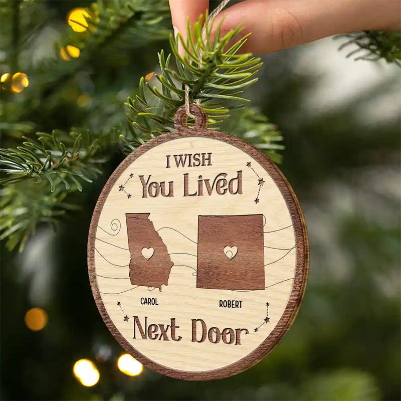 Sentimental,Christmas,Family,Icon - Long Distance When You Are Family The Miles Do Not Matter - Personalized Custom Shaped Wooden Ornament