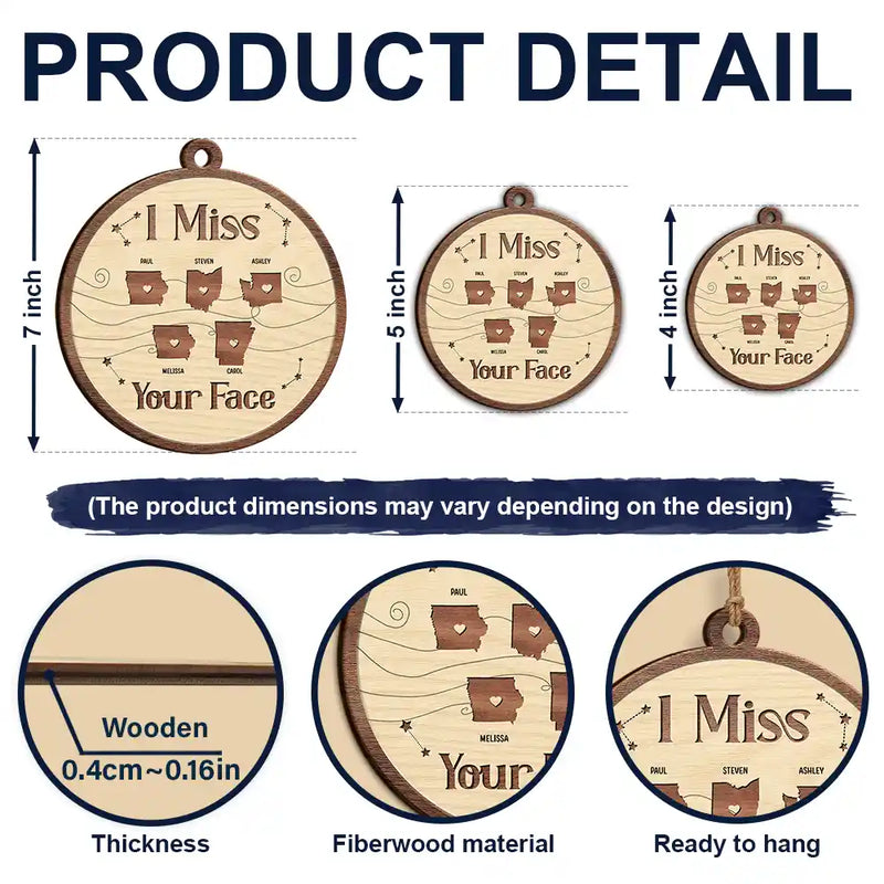 Sentimental,Christmas,Family,Icon - Long Distance When You Are Family The Miles Do Not Matter - Personalized Custom Shaped Wooden Ornament