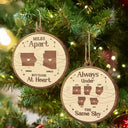 Sentimental,Christmas,Family,Icon - Long Distance When You Are Family The Miles Do Not Matter - Personalized Custom Shaped Wooden Ornament