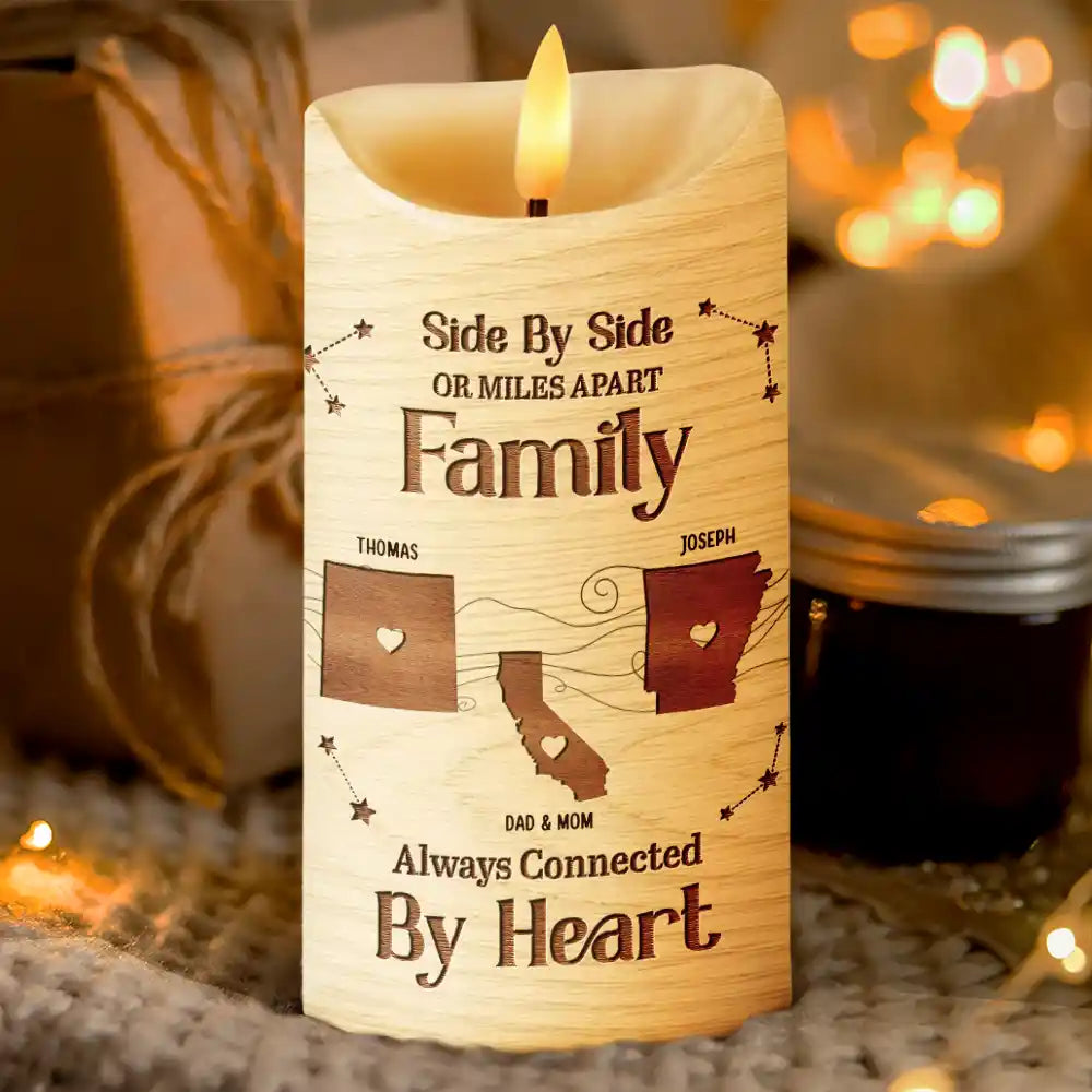 Christmas,Long Distance,Cozy,Family,Icon - Long Distance When You Are Family The Miles Do Not Matter - Personalized Flameless LED Candle