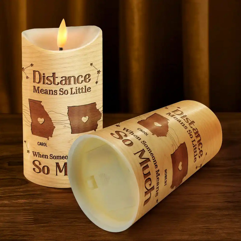 Christmas,Long Distance,Cozy,Family,Icon - Long Distance When You Are Family The Miles Do Not Matter - Personalized Flameless LED Candle