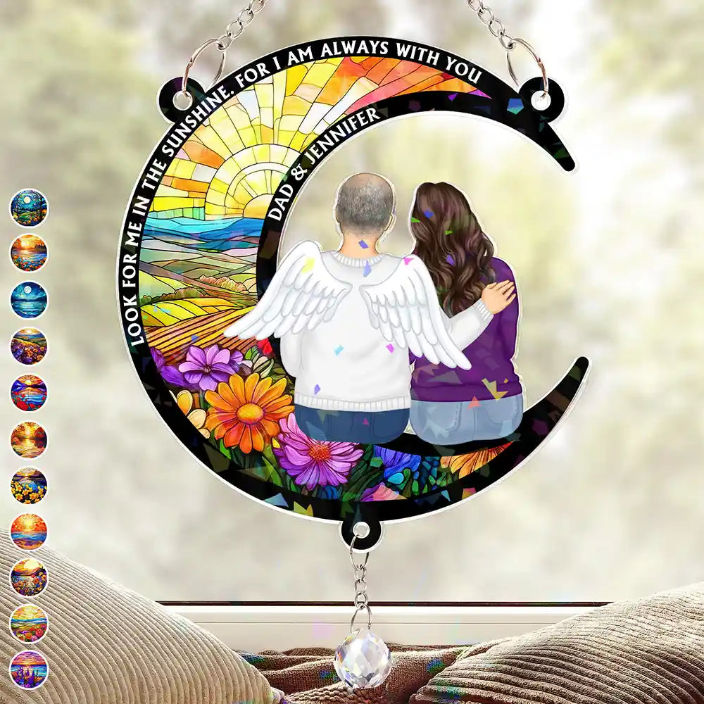 Look For Me In The Sunshine - Personalized Rainbow Suncatcher With Crystal Ball Prism