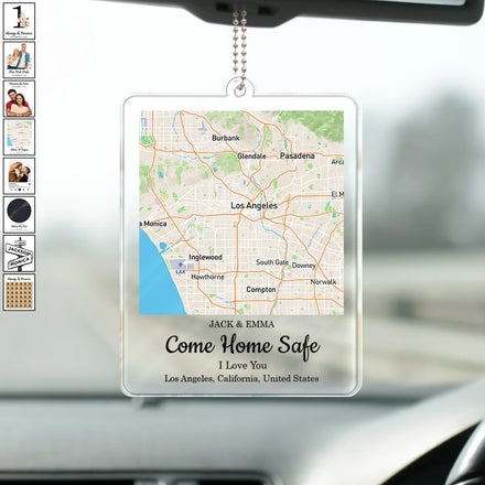 Safe Journey Love Message - Personalized Acrylic Car Hanger