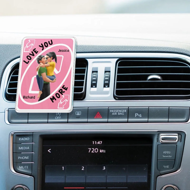 Gift For Couples,Gift For Husband,Gift For Wife,Gift For Boyfriend,Gift For Girlfriend,LGBT,Love - Love You More Reverse Card - Personalized Acrylic Car Vent Clip