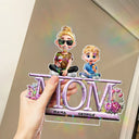 Gift For Mother, Mom - Children, Happy - Lovely Mom And Kids 3D Effect Print - Personalized Holographic Acrylic Plaque