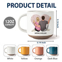 Gift For Couples,Gift For Wife,Gift For Husband,Gift For Boyfriend,Gift For Girlfriend,Love - Loving Couple Carved Initials Heart Tree - Personalized Pottery Mug