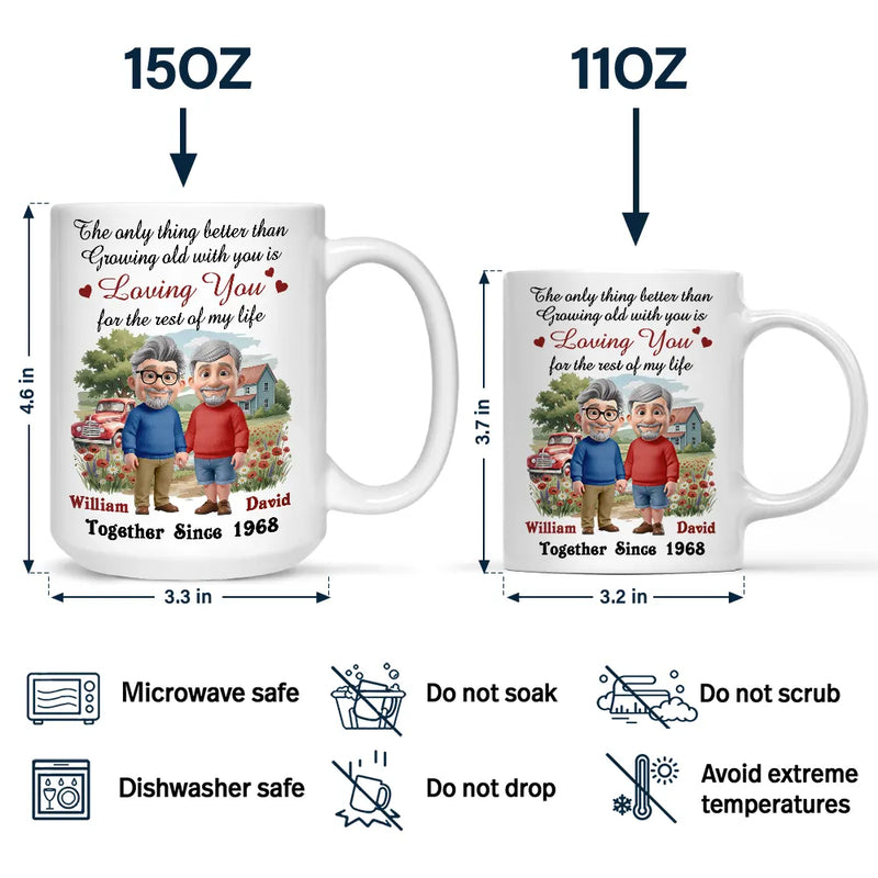Gift For Couples,Old Couples,Gift For Husband,Gift For Wife,Love - Loving You For The Rest Of My Life Couple - Personalized Mug