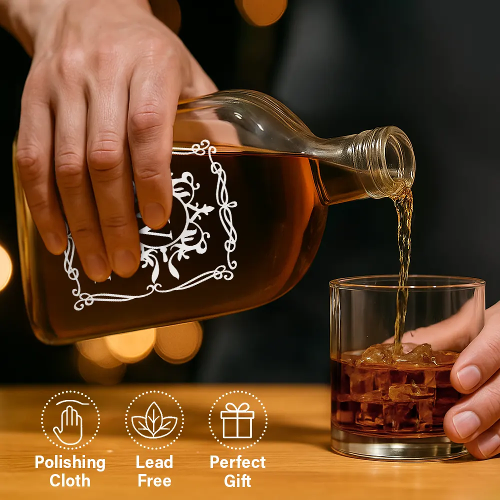 Family, Happy - Luxury Family Name - Personalized Whiskey Bottle