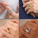 Gift For Women,Gift For Yourself,Gift For Mother,Love,Happy,Gift For Grandma,Non-Eng - This Awesome Mom Belongs Engraved With Kids Name Gemstones - Personalized Birthstone Ring