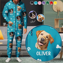 Pet Lovers,Custom Photo,Happy - Custom Photo Paw Prints In My Heart Pet Mom Dad Dog Cat Lover - Personalized Overall Onesie Hooded Jumpsuit