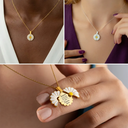 Memorial,Love - Memorial Mother Father Couple Custom Name And Date - Personalized Engraved Hidden Message Necklace