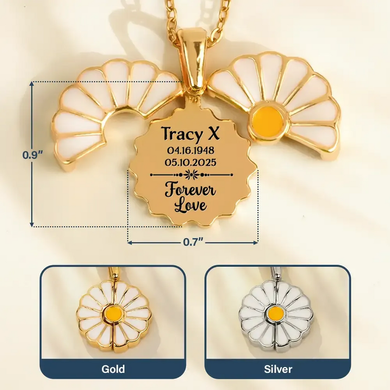 Memorial,Love - Memorial Mother Father Couple Custom Name And Date - Personalized Engraved Hidden Message Necklace