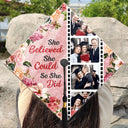 Graduation,Gift For Yourself,Gift For Daughter,Gift For Sisters,Gift For Bestie,Happy - Custom Photo Faux Rhinestone She Believed She Could - Personalized Graduation Cap Topper