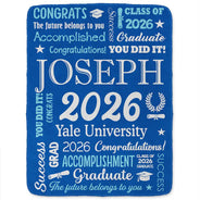 Graduation,Happy,Gift For Yourself,Gift For Men,Gift For Women,Gift For Daughter,Gift For Son,Gift For Bestie - Congrats Grad You Did It - Personalized Fleece Blanket, Sherpa Blanket