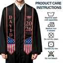 Gift For Yourself,Graduation,Happy,Gift For Daughter,Gift For Son,Icon - So Proud Of Two Flags Graduation - Personalized Stoles