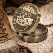 Gift For Husband,Gift For Boyfriend,Gift For Men,Gift For Father,Gift For Grandpa,Gift For Son,Gift For Brothers,Icon,Cozy - Enjoy The Adventures Fishing Lover - Personalized Engraved Brass Compass