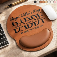 Gift For Husband,Gift For Grandpa,Gift For Father,Dad - Children,Grandpa - Grandkids,Non-Eng,Special Font,Confident - Forget Father's Day We Love You Every Day - Personalized Leather Mouse Pad