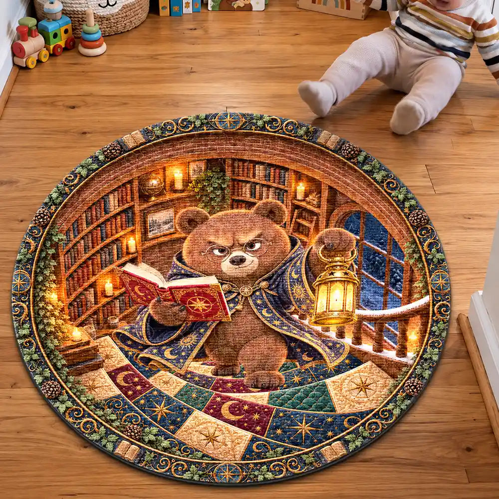 Christmas,Cozy,Gift For Women,Gift For Yourself,Gifts For Her,Icon,Reading - Gift For Book Lover Reader Bookworm - Personalized Dragon Cat Owl Reading In Spiral Library Rug