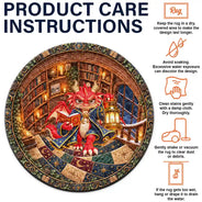 Christmas,Cozy,Gift For Women,Gift For Yourself,Gifts For Her,Icon,Reading - Gift For Book Lover Reader Bookworm - Personalized Dragon Cat Owl Reading In Spiral Library Rug