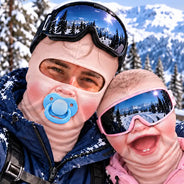 Christmas,Humorous,Icon,Skiing,Top Market - Winter Skiing Gag Gift For Friends, Matching Gear For Couple - Personalized 3D Realistic Funny Baby Face Balaclava Face Mask