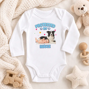 Adorable,Art Design,Custom Photo,New Baby,Pet Lovers,Photo - Cartoon Portrait - Baby Shower Gift For New Mom - Personalized Custom Photo Protected By Cartoon Pet Baby Onesie