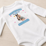 Adorable,Art Design,Custom Photo,New Baby,Pet Lovers,Photo - Cartoon Portrait - Baby Shower Gift For New Mom - Personalized Custom Photo Protected By Cartoon Pet Baby Onesie