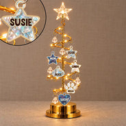 Christmas,Custom Text,Family,Happy - Always Family Heart Angel, Mom Dad, Kid, Pet - Personalized Nacre Christmas LED Tree Lights