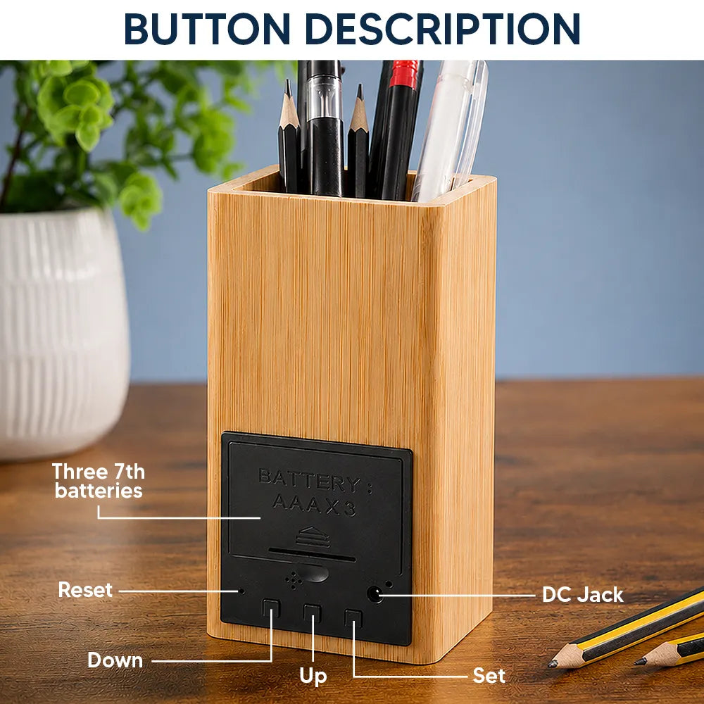 Gift For Men,Gift For Yourself,Sarcastic,Icon - Funny Chicken F-Caw-F - Personalized Pen Holder With Clock