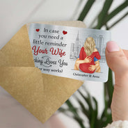 Gift For Couples,Gift For Husband,Gift For Boyfriend,Funny - Couple In Case You Need A Little Reminder Your Wife Loves You - Personalized Aluminum Wallet Card