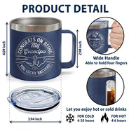 Gift For Brothers, Gift For Bestie, Gift For Men - Congrats On Being My Brother You Lucky Man - Personalized 14oz Stainless Steel Tumbler With Handle