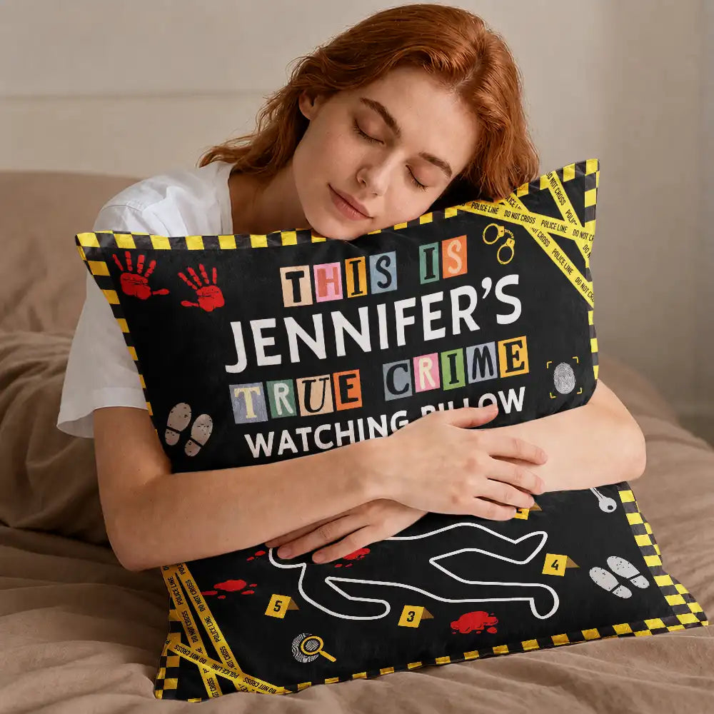 Christmas,Custom Text,Gift For Couples,Gift For Wife,Gifts For Her,Happy - Gift For True Crime Lovers - Personalized Binge Watching Pocket Pillow