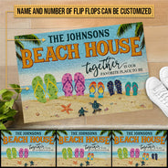 Beach House Flip Flop Together Is Our Favorite Place Custom Doormat