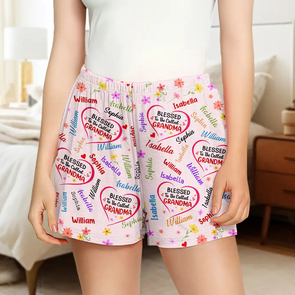 Bless To Be Called Grandma Nana Auntie - Personalized Pajama Shorts