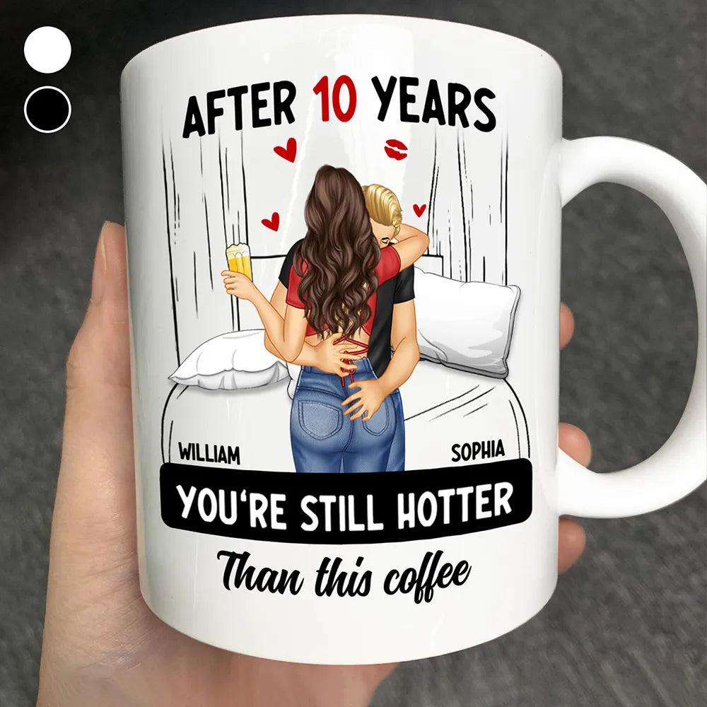 Gift For Couples,Gift For Husband,Gift For Wife,Funny - Hot Kissing Couple After Years Hotter Than This Coffee - Personalized Mug