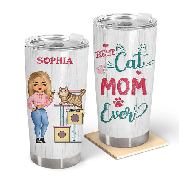 Cat Mom - Gift For Cat Lover - Personalized Custom Tumbler