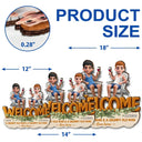 Gift For Couples,Gift For Husband,Gift For Wife,Gift For Boyfriend,Gift For Girlfriend,Happy - A Lovely Lady And A Grumpy Old Man Live Here - Personalized Custom Shaped Wood Sign